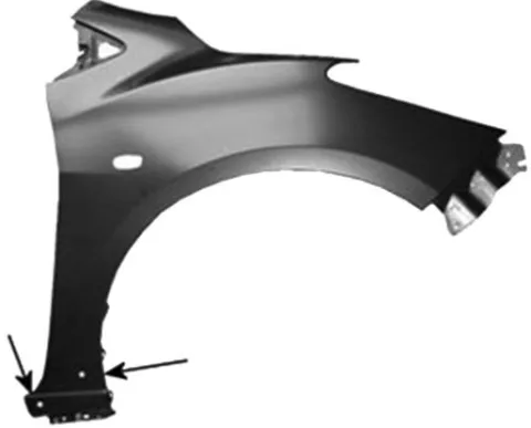 Aile avant droite pour MAZDA 2 II 2007-2014, trou feu répétiteur, trous moulure, Neuve à peindre