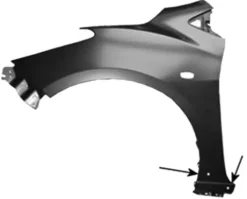 Aile avant gauche pour MAZDA 2 II 2007-2014, trou feu répétiteur, trous moulure, Neuve à peindre