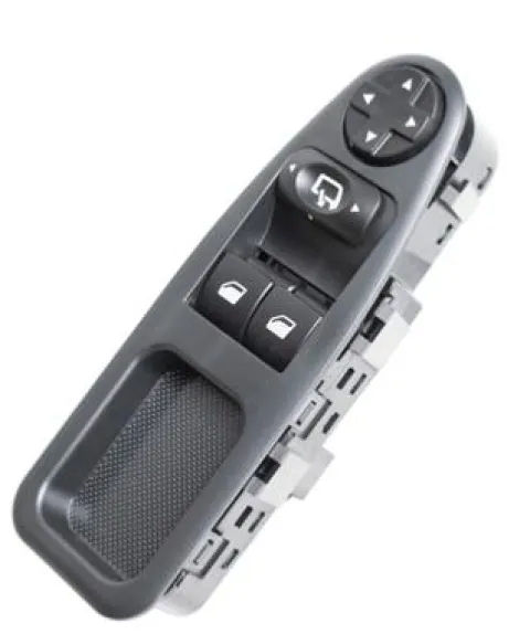 Bloc de commande de lève vitre et miroir électrique sur porte avant gauche pour CITROËN JUMPY II, 2007-2016, 2 boutons, rétroviseurs rabattables, noir, Neuf