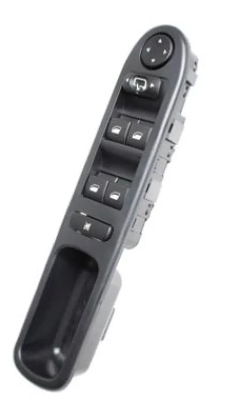 Bloc de commande de lève vitre et miroir électrique sur porte avant gauche pour PEUGEOT 307 phase 1, 2001-2005, 4 boutons, noir, Neuf
