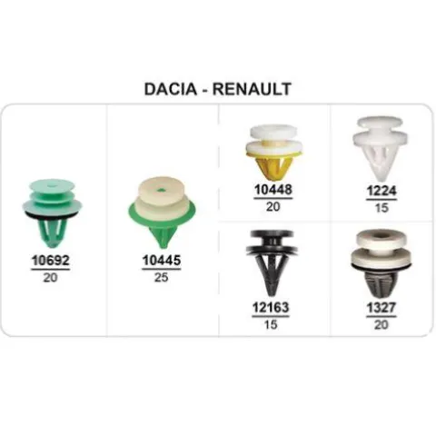 Coffret de 115 assortiments d'agrafes de panneaux de portes pour DACIA, RENAULT, Neuf