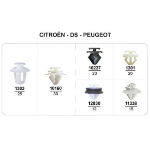 Coffret de 122 assortiments d'agrafes de moulures et élargisseurs d'ailes pour CITROEN DS, PEUGEOT, Neuf