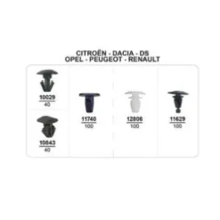 Coffret de 380 assortiments d'agrafes de joints de panneaux de portes pour CITROEN DACIA DS OPEL PEUGEOT RENAULT, Neuf