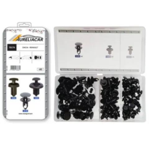 Coffret de 95 assortiments de Rivets plastiques d' aile avant, pare-chocs avant/arrière et sous caisse pour DACIA, RENAULT, Neuf