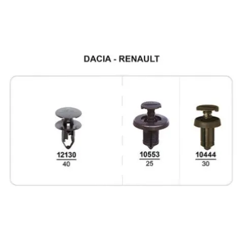 Coffret de 95 assortiments de Rivets plastiques d' aile avant, pare-chocs avant/arrière et sous caisse pour DACIA, RENAULT, Neuf