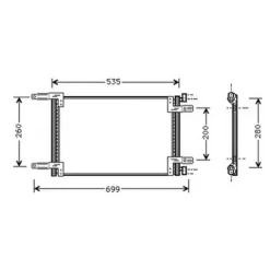 Condenseur de Climatisation pour FIAT DOBLO I ph.2 2006-2010, OEM: 46736891, Neuf
