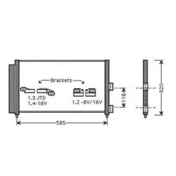 Condenseur de Climatisation pour FIAT PUNTO II ph.1 1999-2003, OEM: 51804991, Neuf
