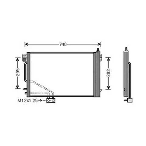 Condenseur de Climatisation pour MERCEDES CLASSE C ph.2 2004-2007 (W203), OEM: A2035001754, Neuf