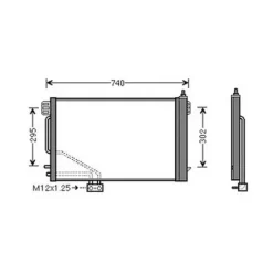 Condenseur de Climatisation pour MERCEDES CLASSE C ph.1 2000-2004 (W203), OEM: A2035001754, Neuf