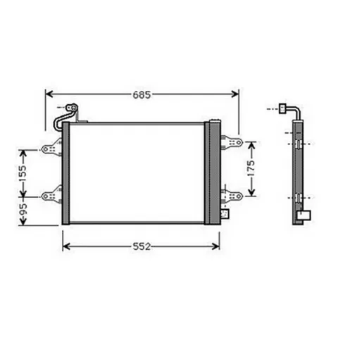 Condenseur de Climatisation pour SKODA FABIA I ph.2 2004-2007, OEM: 5Z0820411, Neuf
