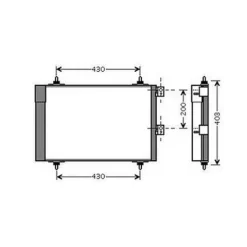 Condenseur de Climatisation pour PEUGEOT PARTNER I ph.2 2002-2008, OEM: 6455CN, Neuf
