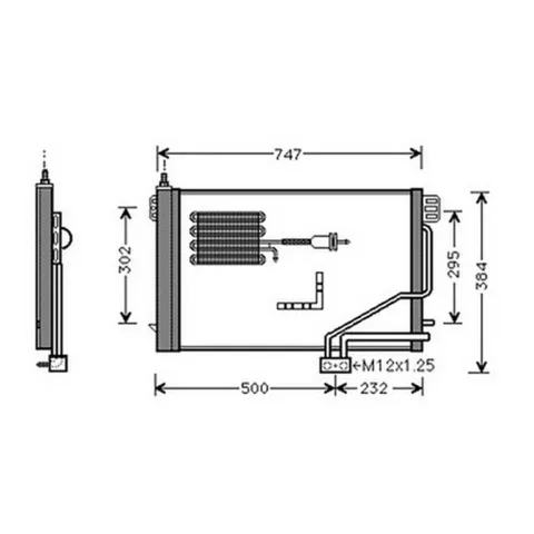 Condenseur de Climatisation pour MERCEDES CLASSE C ph.1 2000-2004 (W203), OEM: A2035001354, Neuf