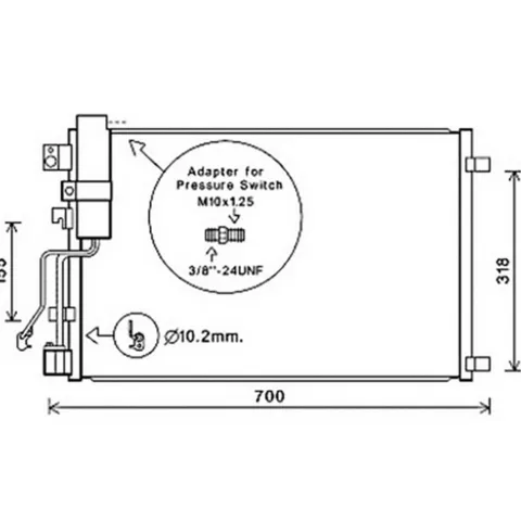 Condenseur de Climatisation pour NISSAN QASHQAI I ph.1 2007-2010, OEM: 92100JD500, Neuf