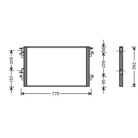 Condenseur de Climatisation pour RENAULT LAGUNA II ph.2 2005-2007, OEM: 8200332852, Neuf