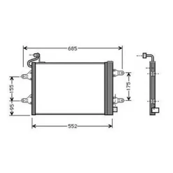 Condenseur de Climatisation pour VOLKSWAGEN FOX 2005-2012, OEM: 6Q0820411K, Neuf