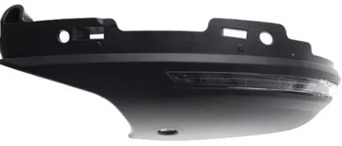 Coque rétroviseur gauche inférieure avec feu clignotant pour RENAULT CAPTUR II depuis 2020, avec feu courtoisie, Noire, Neuve