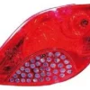 Feu arrière droit pour PEUGEOT 207 Sport phase 1, 2006-2009, (rouge), Neuf