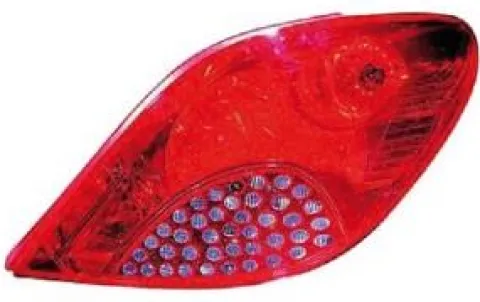 Feu arrière droit pour PEUGEOT 207 Sport phase 1, 2006-2009, (rouge), Neuf