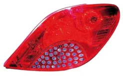 Feu arrière droit pour PEUGEOT 207 phase 1, 2006-2009, (rouge), Neuf