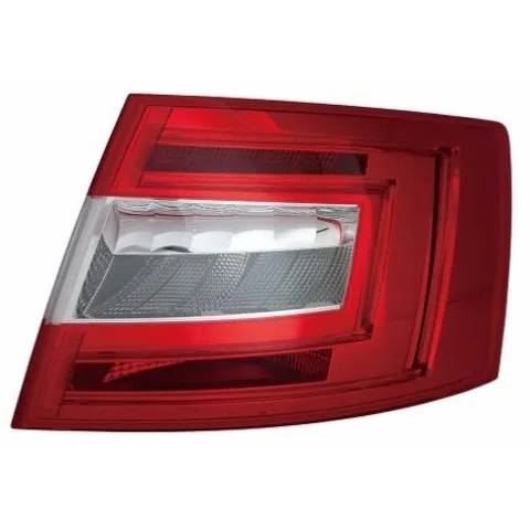 Feu arrière droit pour SKODA OCTAVIA III phase 1 2013-2016, Mod. Berline, à LED, Rouge Incolore, Neuf