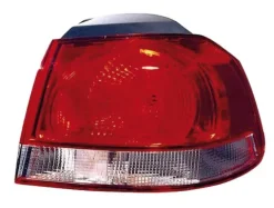 Feu arrière extérieur droit VOLKSWAGEN GOLF VI 2008-2012, rouge/blanc, (type Valeo), partie sur aile