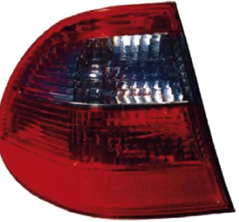 Feu arrière gauche extérieur pour MERCEDES CLASSE E (W211) de 2002 à 2006, Mod. BREAK ELEGANCE, rouge fumé, Neuf