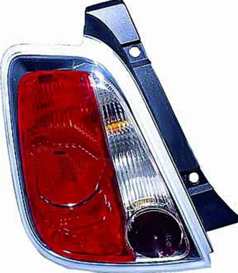Feu arrière gauche pour FIAT 500 phase 1, 2007-2015, contour chromé, Neuf