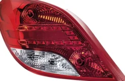 Feu arrière gauche pour PEUGEOT 207+, 2012-2014, à led, (rouge/blanc), Neuf