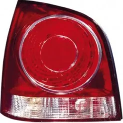 Feu arrière gauche pour VOLKSWAGEN POLO IV de 2005 à 2009, fond rouge, Neuf