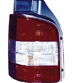 Feu arrière gauche pour VOLKSWAGEN TRANSPORTER T5, 2003-2009, (2 portes arrière), rouge/blanc