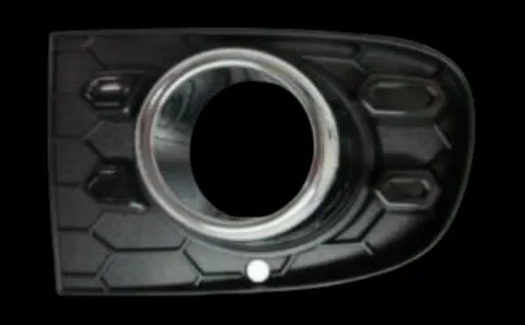 Grille calandre gauche pour FIAT 500 phase 2 depuis 2015 > (modèle S), noire, profil chromé, trou antibrouillard, pare chocs avant, Neuve