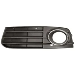 Grille de calandre gauche pour AUDI A4 IV ph. 1 2007-2011, trou antibrouillard, profil chromé et noir, Neuve