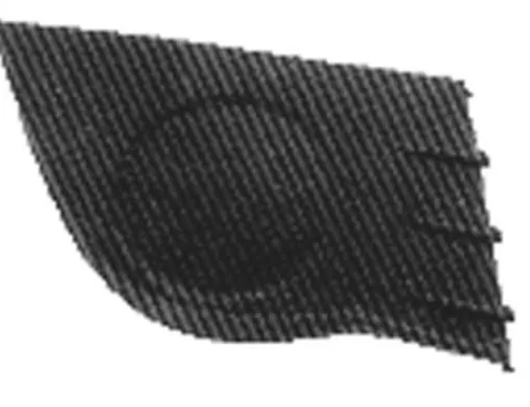 Grille de calandre inférieure droite pour RENAULT CLIO III ph.1, 2005-2009, noire, pare chocs avant