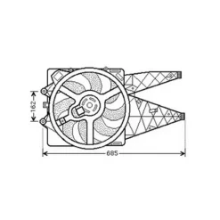 Groupe moto Ventilateur Radiateur pour FIAT GRANDE PUNTO 2005-2009, OEM: 55700342, Neuf