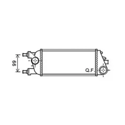 Intercooler pour LANCIA YPSILON II ph.1 2011-2015, OEM: 51837873, Neuf