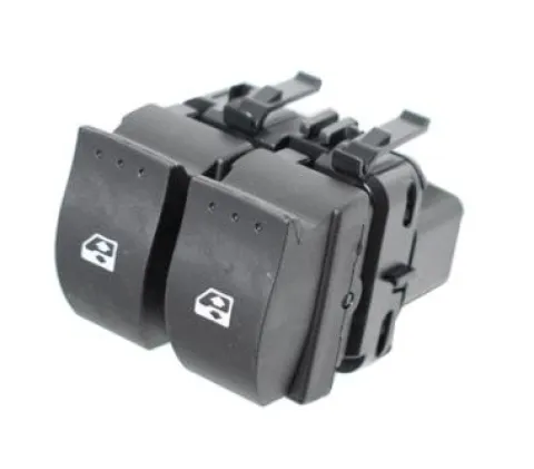 Interrupteur/Bouton de lève vitre électrique sur porte avant gauche pour RENAULT MEGANE II phase 1, 2002-2005, 2 boutons, noir, Neuf