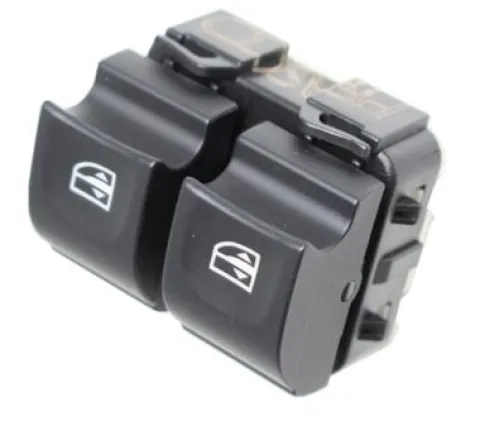 Interrupteur/Bouton de lève vitre électrique sur porte avant gauche pour RENAULT CLIO IV phase 1, 2012-2016, 2 boutons, noir, Neuf