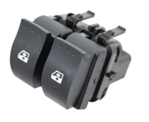 Interrupteur/Bouton de lève vitre électrique sur porte avant gauche pour RENAULT TRAFIC II phase 2, 2006-2014, 2 boutons, noir, Neuf