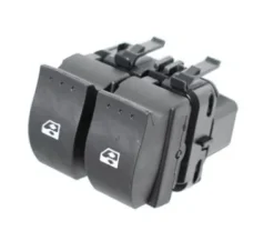 Interrupteur/Bouton de lève vitre électrique sur porte avant gauche pour RENAULT CLIO II phase 2, 2001-2005, 2 boutons, noir, Neuf