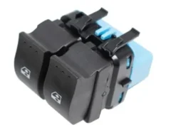 Interrupteur/Bouton de lève vitre électrique sur porte avant gauche pour RENAULT MEGANE II phase 1, 2002-2005, 2 boutons, noir, Neuf