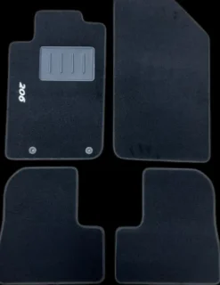 Kit 4 Tapis de sol Auto pour PEUGEOT 206 PLUS de 2009 à 2013, avec sigle 206, avec CLIPS, Neuf