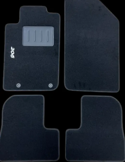 Kit 4 Tapis de sol Auto pour PEUGEOT 206 PLUS de 2009 à 2013, avec sigle 206, avec CLIPS, Neuf