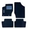 Kit 4 Tapis de sol Auto pour CITROEN C4 de 2004 à 2010, sigle C4, avec CLIPS, moquette noire, Neuf