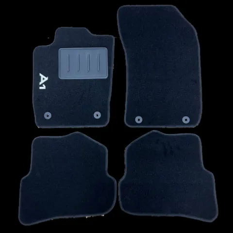 Kit 4 Tapis de sol Auto pour AUDI A1 de 2010 à 2018, sigle A1, avec CLIPS, Neuf