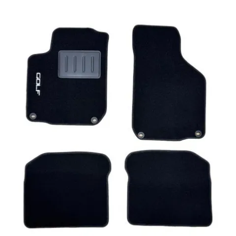 Kit 4 Tapis de sol Auto pour VOLKSWAGEN GOLF IV de 1997 à 2003, avec sigle GOLF et clips, Neuf