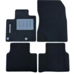 Kit 4 Tapis de sol Auto pour NISSAN QASHQAI, depuis 2021, avec sigle QASHQAI, moquette noire, avec CLIPS, Neuf