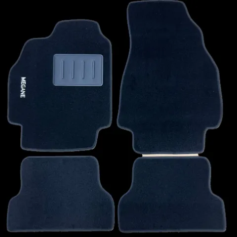 Kit 4 Tapis de sol Auto pour RENAULT MEGANE depuis 2016, avec sigle MEGANE, avec CLIPS, Neuf