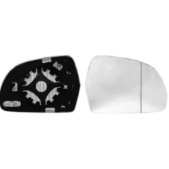 Miroir Glace de rétroviseur extérieur droit pour AUDI A5 I phase 2, 2011-2017, H 125 mm., avec support de fixation, dégivrant, neuf