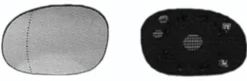 Miroir Glace rétroviseur gauche pour PEUGEOT 206 ph.2, 2003-2009, asphérique, à clipser, Neuf