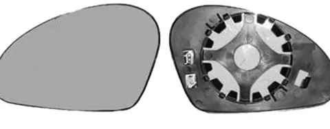 Miroir Glace rétroviseur gauche pour SEAT IBIZA III ph.2, 2006-2008 dégivrant, asphérique, à clipser